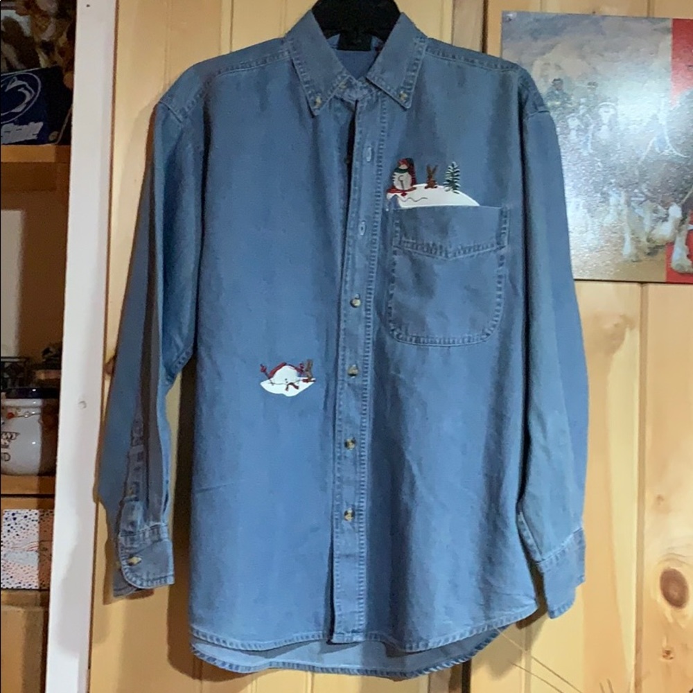 Denim holiday shirt - Picture 2 of 6